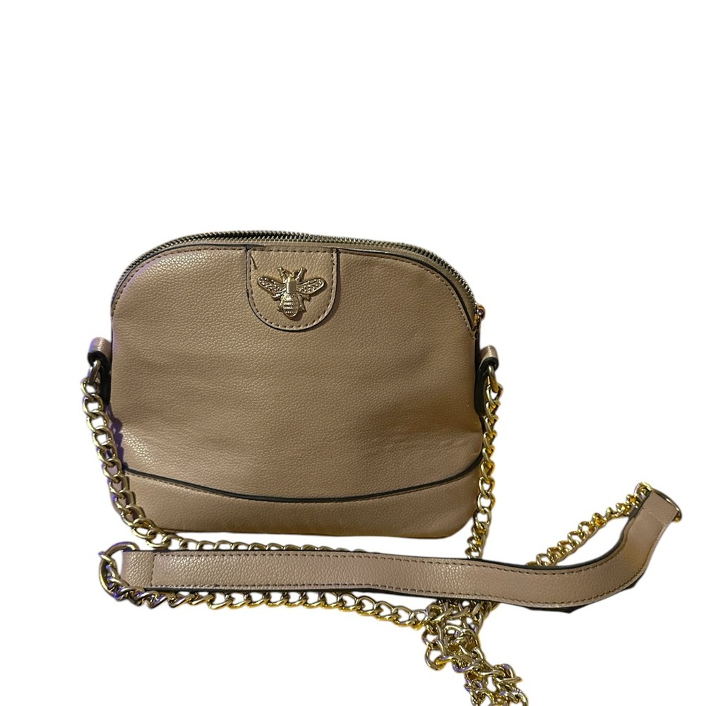 Bee Embellished Beige and Lavender Women's Bag